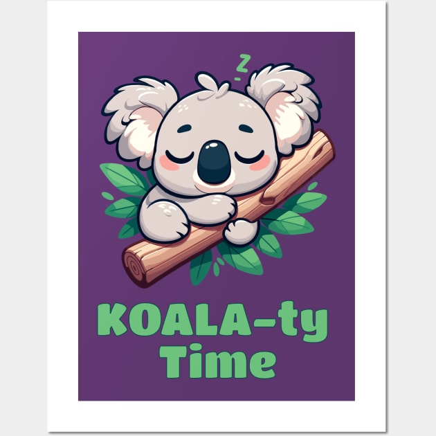 Cute little Koala Bear Catching Quality Time Sleeping Wall Art by MunMun